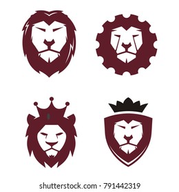 Super mega collection Lion face head icon vector logo, lion silhouette symbol logo, lion tattoo design