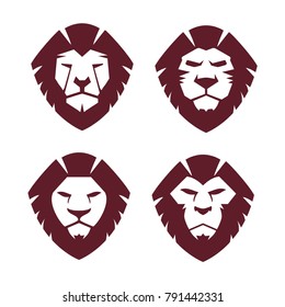 Super mega collection Lion face head icon vector logo, lion silhouette symbol logo, lion tattoo design