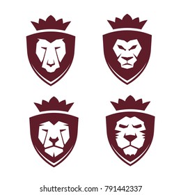 Super mega collection Lion face head icon vector logo, lion silhouette symbol logo, lion tattoo design