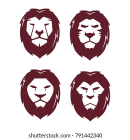 Super mega collection Lion face head icon vector logo, lion silhouette symbol logo, lion tattoo design