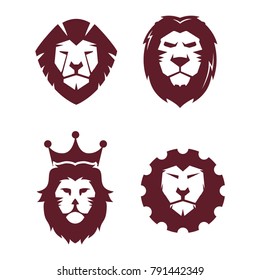 Super mega collection Lion face head icon vector logo, lion silhouette symbol logo, lion tattoo design