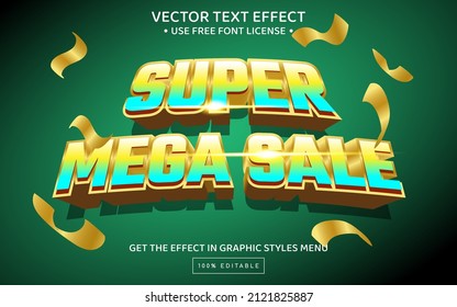 Plantilla de efecto de texto editable 3D de supermega venta