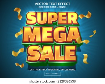 Super mega sale 3D editable text effect template