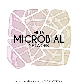 Super Microbial Network. Colorful abstract technology cutted wireframe background, circuit board, vector holed paper backdrop