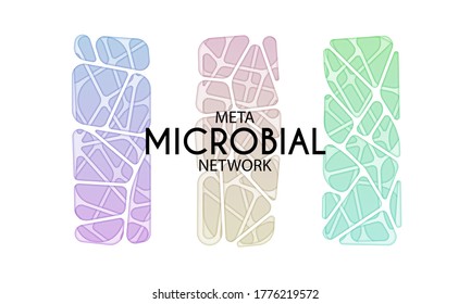 Super Microbial Network. Colorful abstract technology cutted wireframe background, circuit board, vector holed paper backdrop