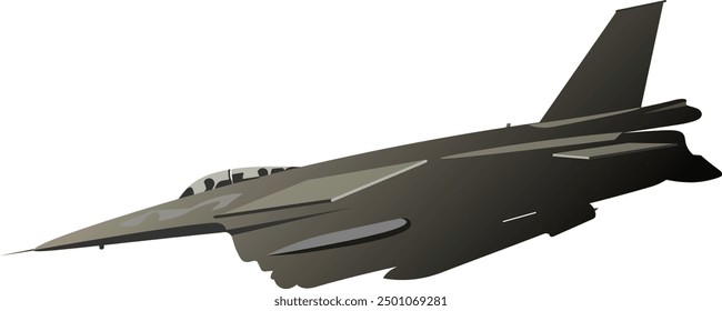 Super modern military aircraft in profile close-up Vector