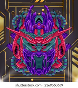 Ilustración de cabeza de robot supermoderno