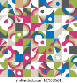 Super modern and vibrant geometric seamless pattern, repeat background for web and print