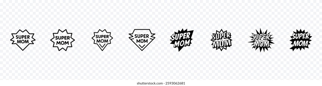 Super Mom Badge Icon, Super Mom Badge Icon: Perfect for Empowerment, Mother’s Day, and Bold Designs