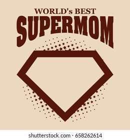 Super mom logo superhero World's best Vector illustration T-shirt