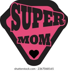 Vector de amor de supermamá, adhesivo, diseño de tazas, diseño de camisas