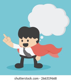 Super Money with a empty speech bubble 