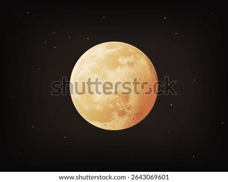 Super Moon and Night black sky with stars 3D render vector illustration. Moon cartoon realistic icons for web design, banners and ads. Full moon and crescent moon illustration