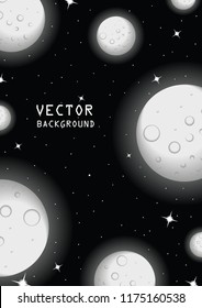 Super moon on universe and stars ,vector background