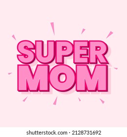 Super mother mum pink web banner template design vector