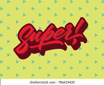 Super Motivational Quotes Hand Lettering Different Words Typography Prints