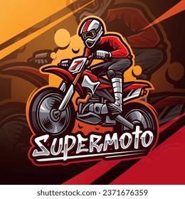 Super moto esport mascot logo design