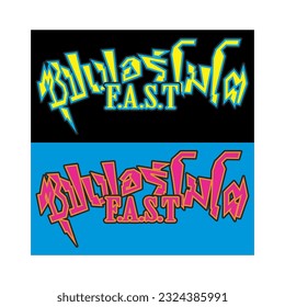 SUPER MOTO text vector, Thai language, racing sticker concept design.