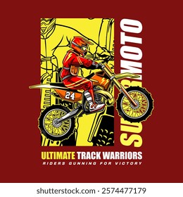 Super Motocross Championship Sport Badge Logotype Illustration for sticker t-shirt banner invitation poster