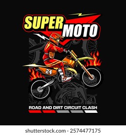 Super Motocross Extreme Championship Sport Badge Logotype Illustration