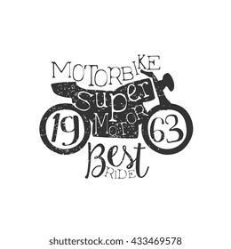 Super Motor Vintage Emblem. Hand Drawn Vintage Vector Logo. Old-School Design Vintage Stamp.