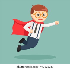 Super nerd flying vector illustration design