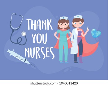 super nurses wearing capes cartoon