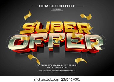 Plantilla de efecto de texto editable de súper oferta 3D