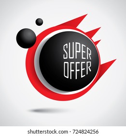Banner de burbuja de súper oferta en colores vibrantes