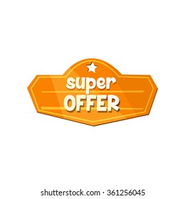 Super Offer. Flat Vector Illustration the Golden plate