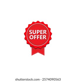 SUPER OFFER label, Banner tag, for advertising, promotion, retail, website, graphic design project, app design or online store. Vector design template.
