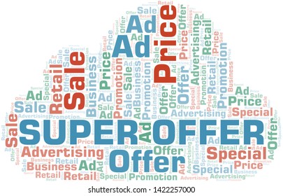 Super Offer word cloud. Wordcloud made with text only.