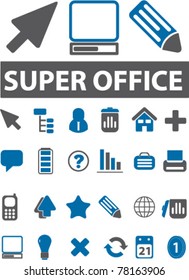 iconos de superoficina, signos, ilustraciones vectoriales