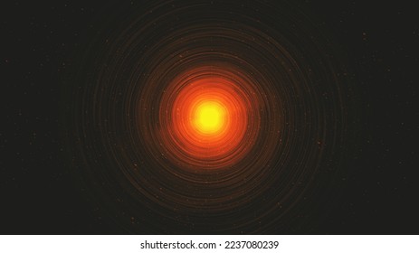 Super Orange Spiral Black Hole on Galaxy Background.planet and physics concept design,vector illustration.