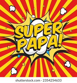 superpapa comic bubble banner, Vektorgrafik