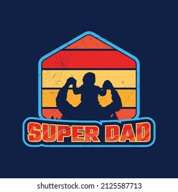 Super Papa - T-Shirt-Druck mit spanischem Text. Alles Gute zum Vater, Super Papa T-Shirt Design. Handgezeichnete Schriftzusammensetzung. Vatertagsgeschenk. Vektorgrafik von Vintage.