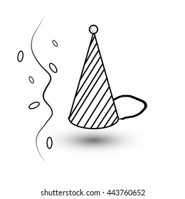 Super party hat
cone hat with stripes for parties and birthday illustration isolation