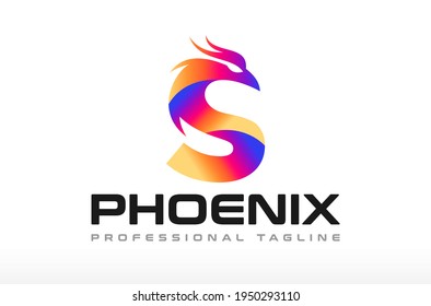 Super Phoenix S Letter Logo Design Vektorsymbol Illustration.
