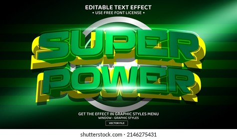 Super power 3D editable text effect template