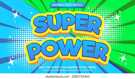 Plantilla de efecto de texto editable de superpotencia 3d