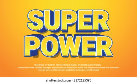 Super power 3d style editable text effect