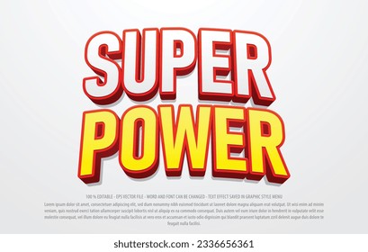 Super power 3d style editable text effect use for logo and business brand