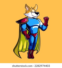 ilustración vectorial de corgi de superpotencia