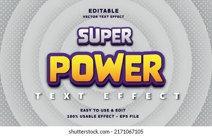 super power editable text effect with modern and simple style, usable for logo or campaign title