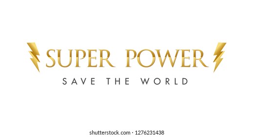 super power fashion t-shirt design. vector. lightning typography
