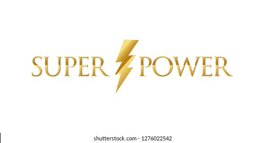 Super power illustration. Fashion t-shirt design. Lightning symbol