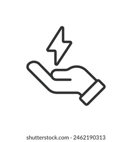 Super power, in line design. Super, Power, Strength, Hero, Ability, Energy, Force on white background vector. Super power editable stroke icon.