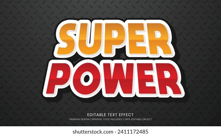 super power text effect template editable design for business logo and brand