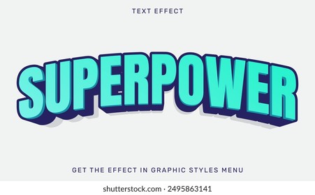 Super power text effect template in 3d design