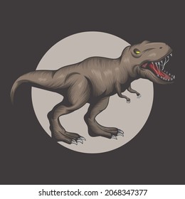 super powerful attacking dinosaur vector illustration